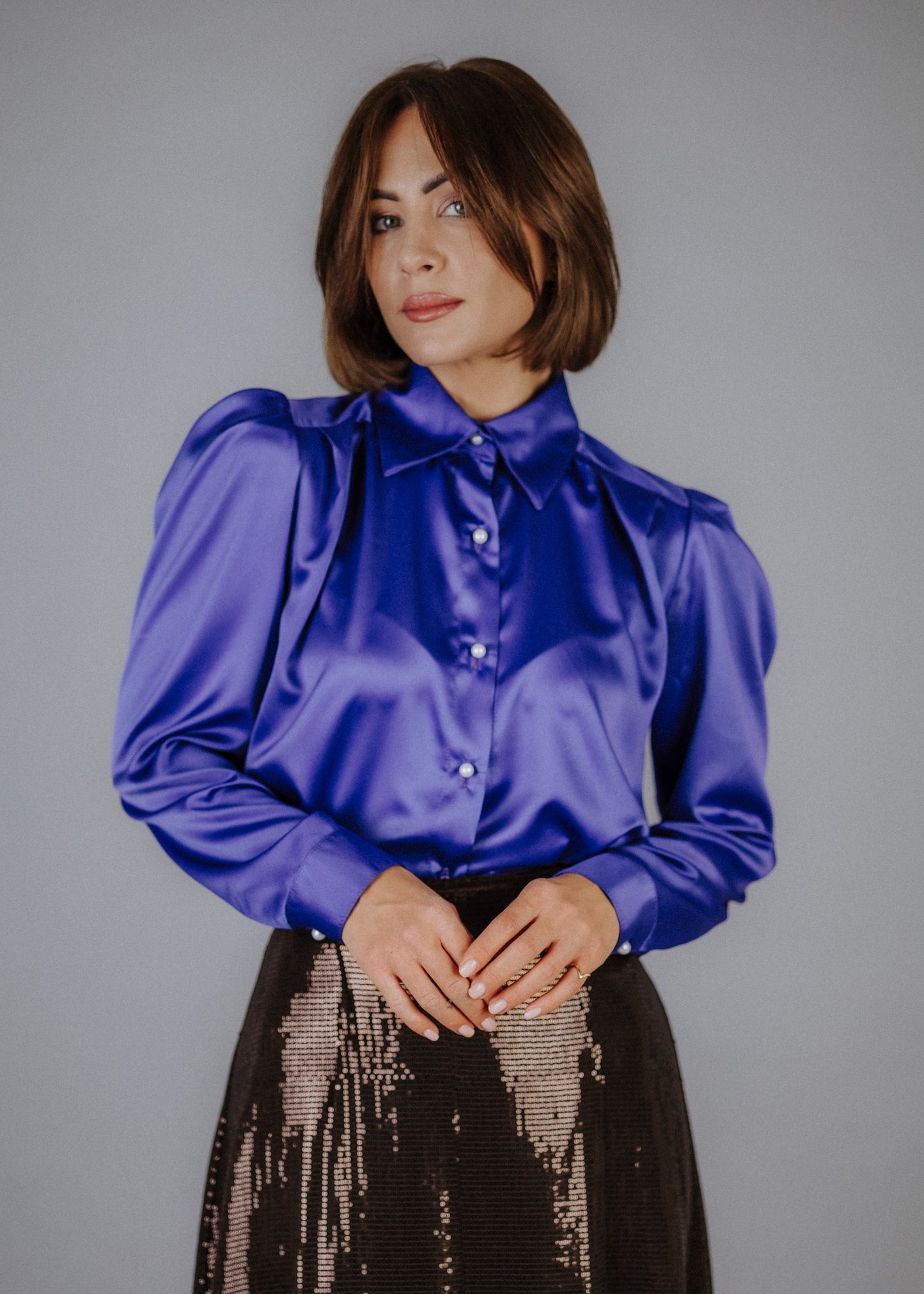 Silk blouse in purple