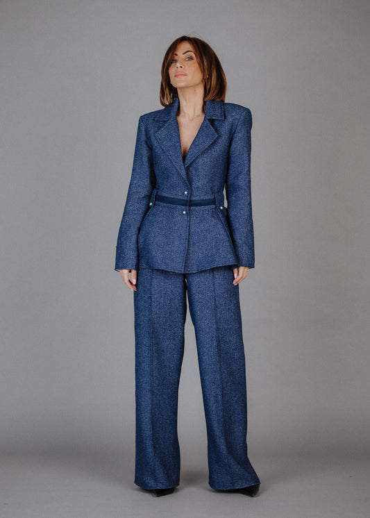 Buklé zakó kék színben