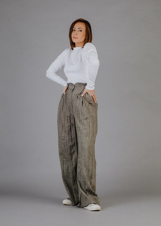 GYŰRT TWEED SZÖVETNADRÁG GYAPJÚVAL