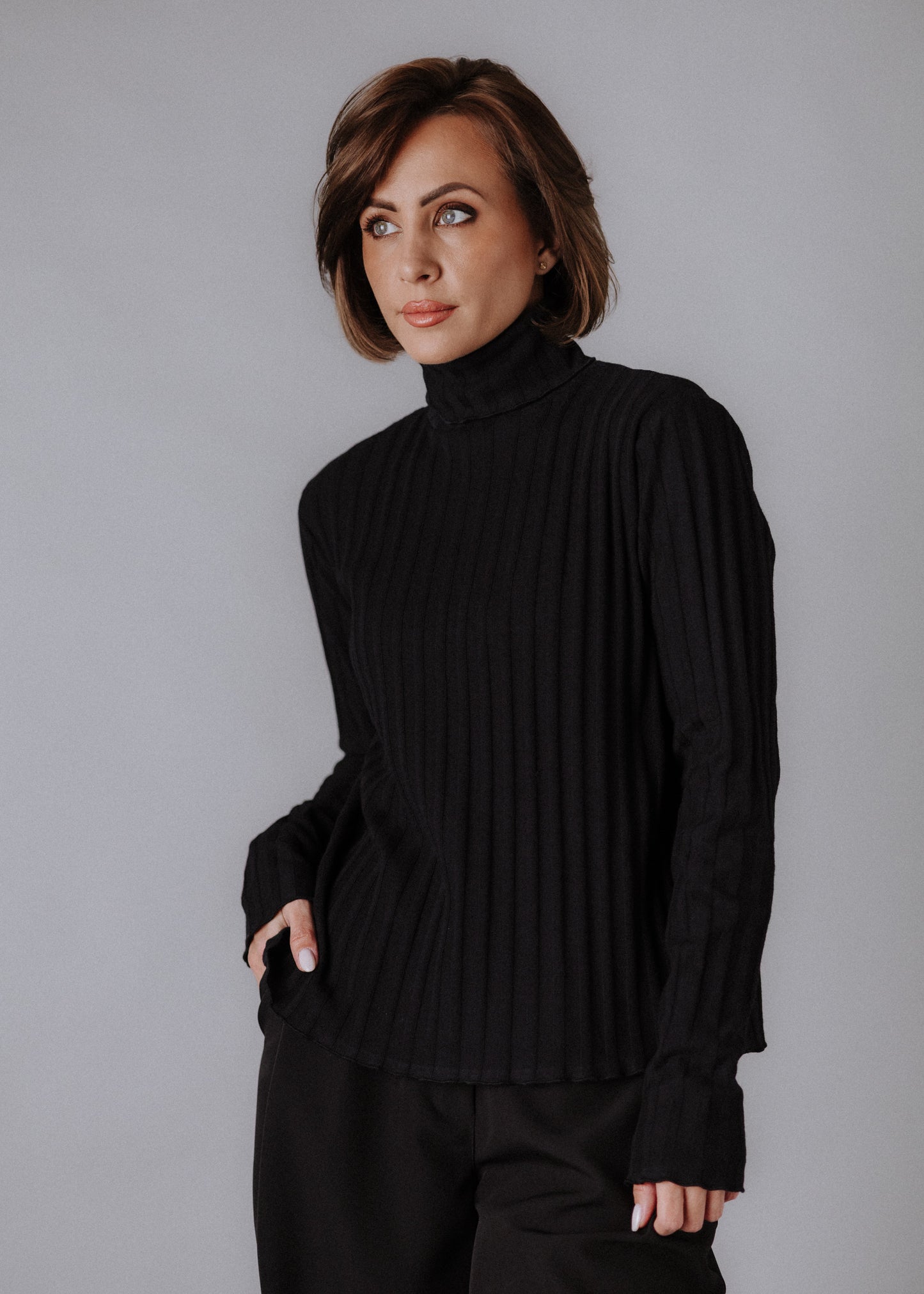 Knitted turtleneck in black