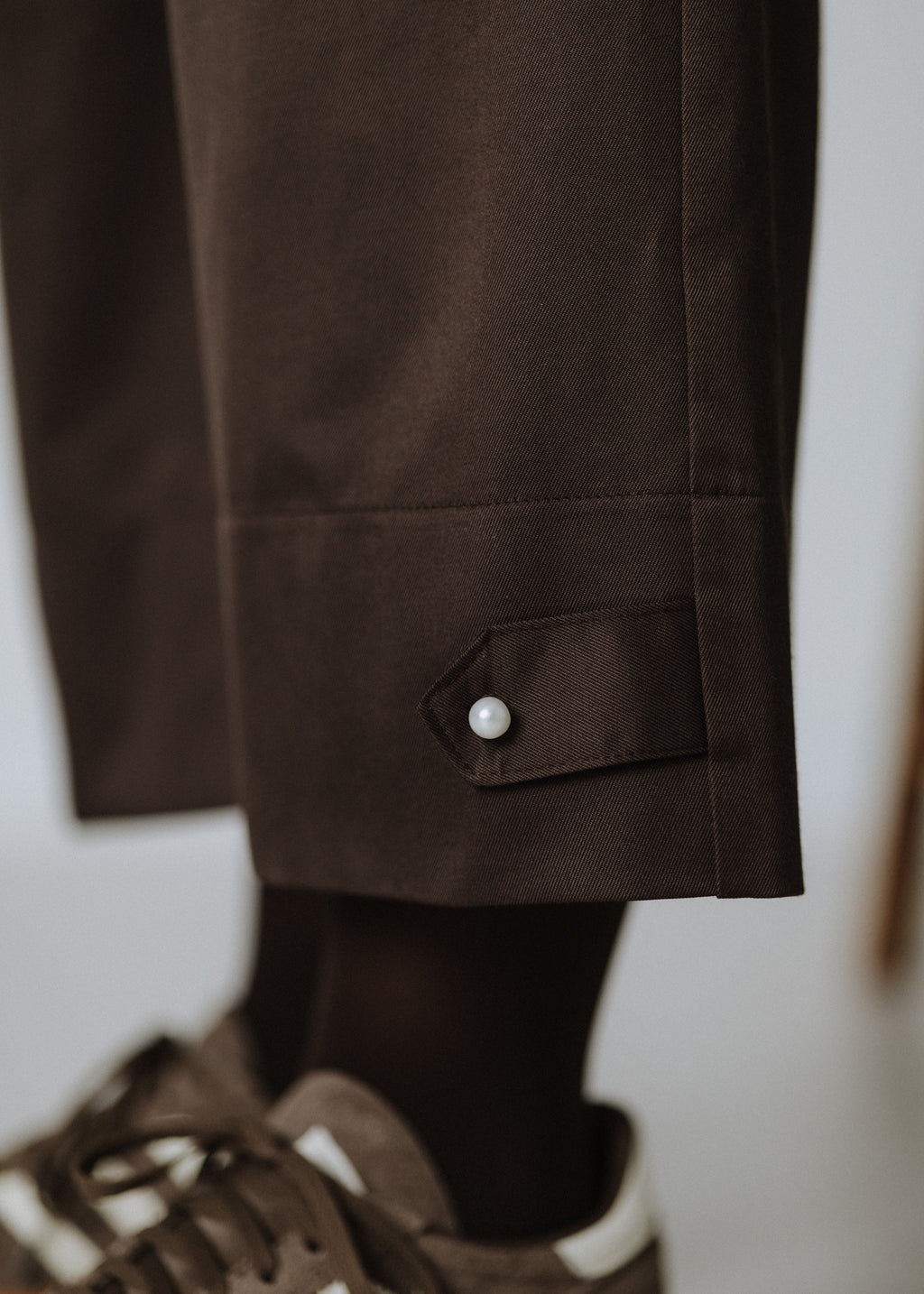 Chocolate brown ruffled culottes