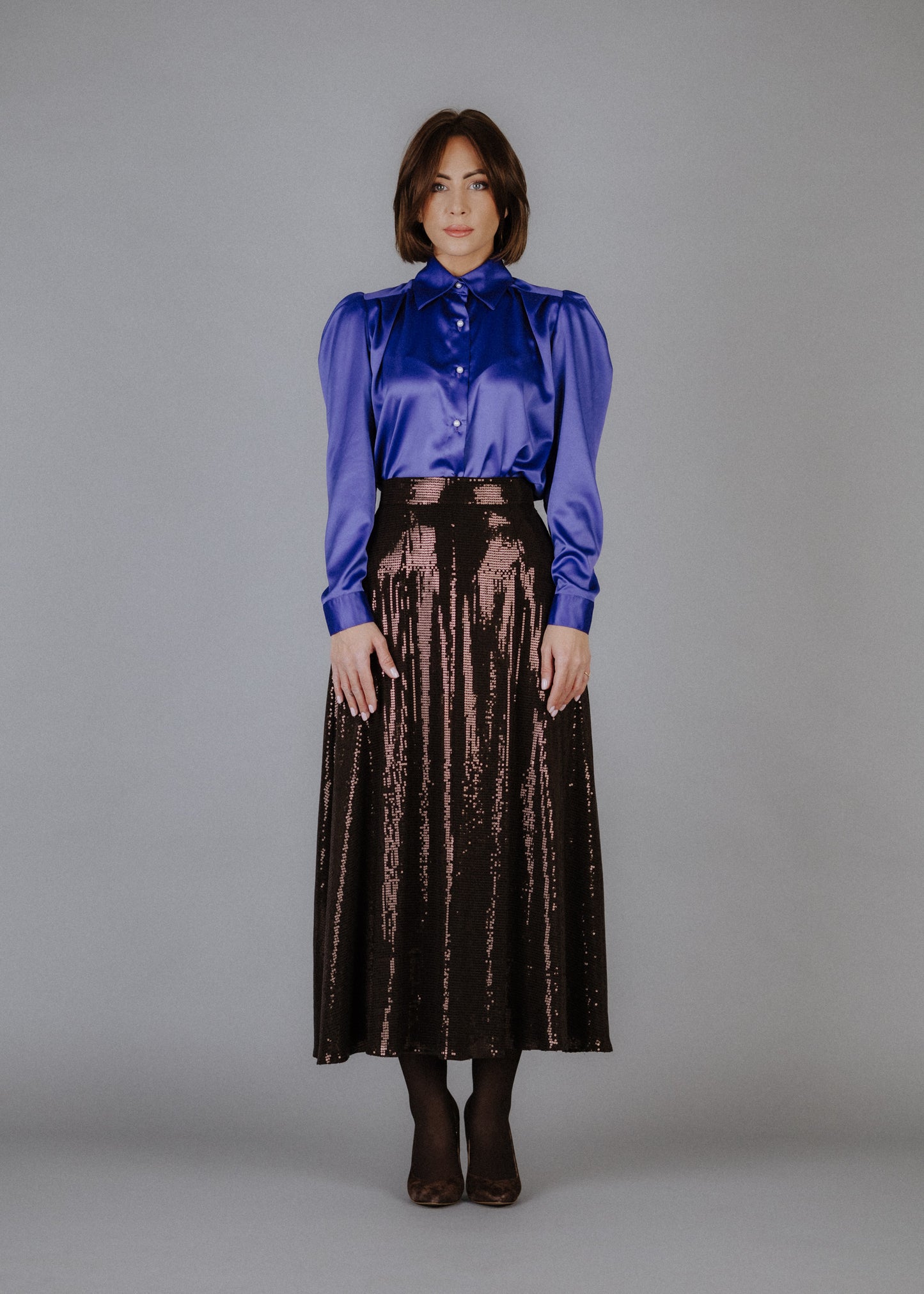 Silk blouse in purple