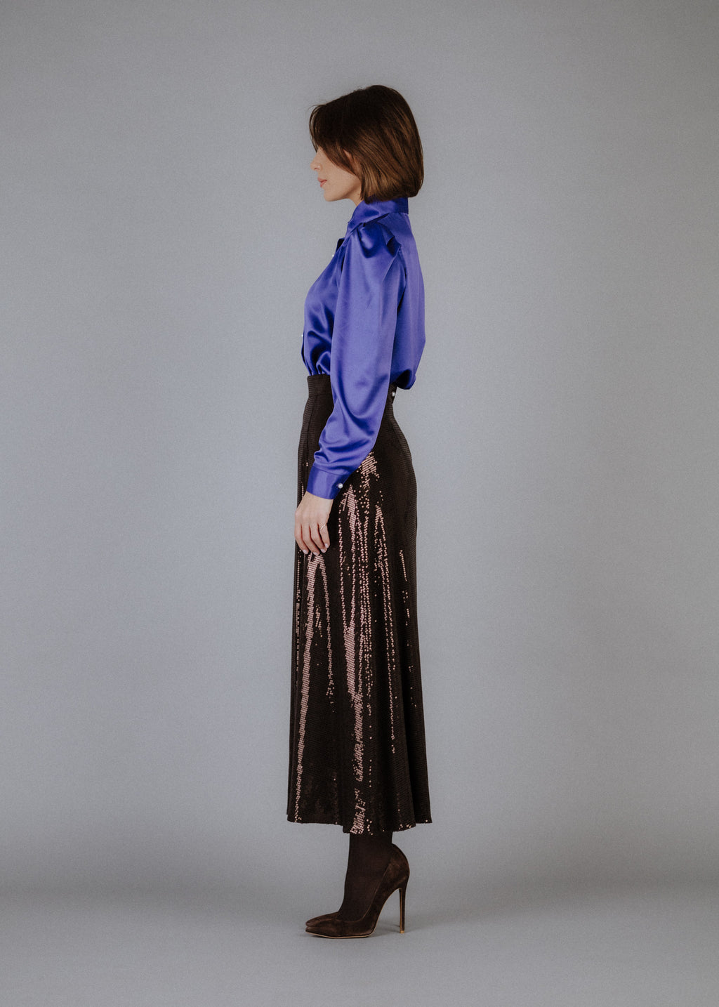 Silk blouse in purple