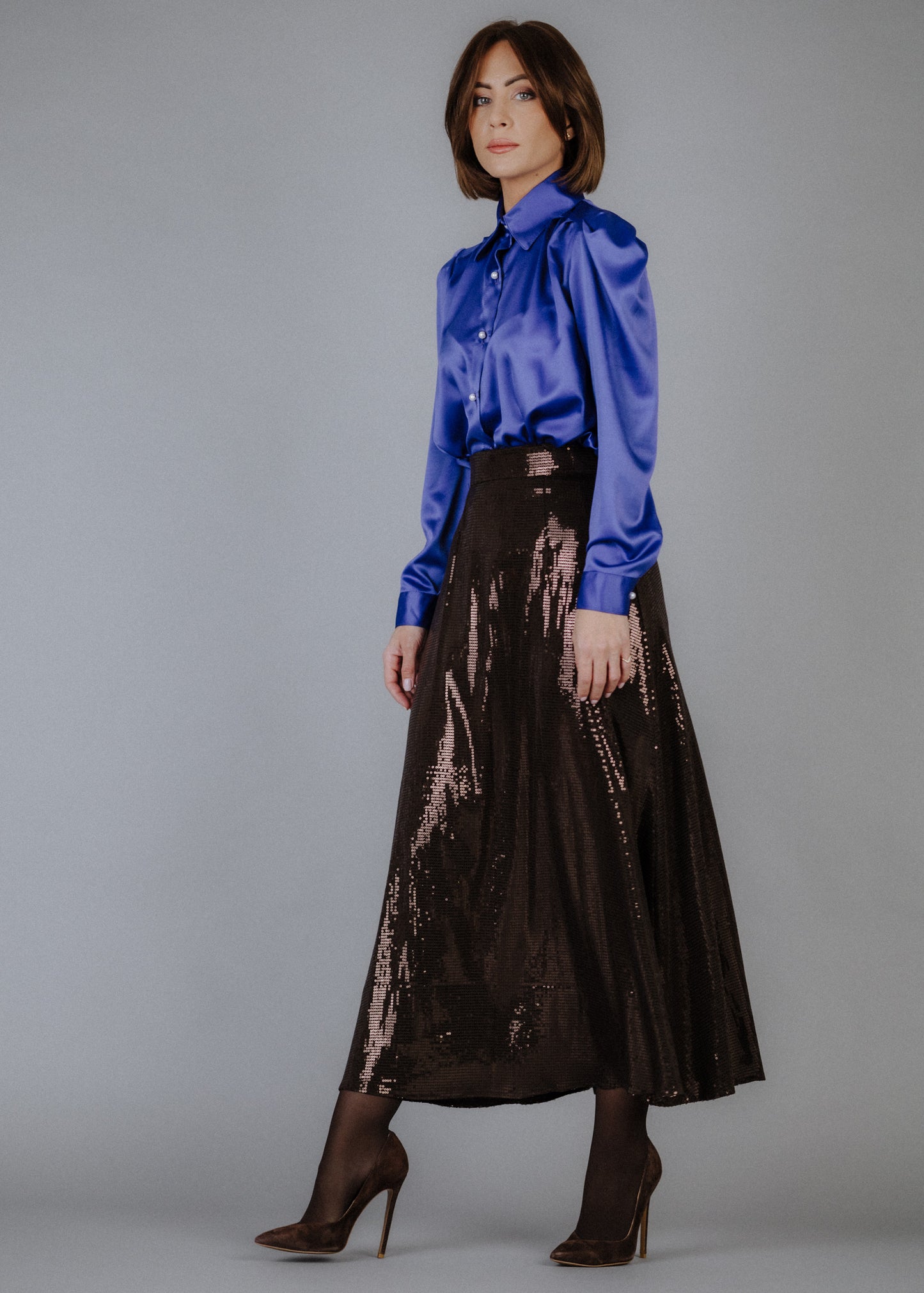 Silk blouse in purple