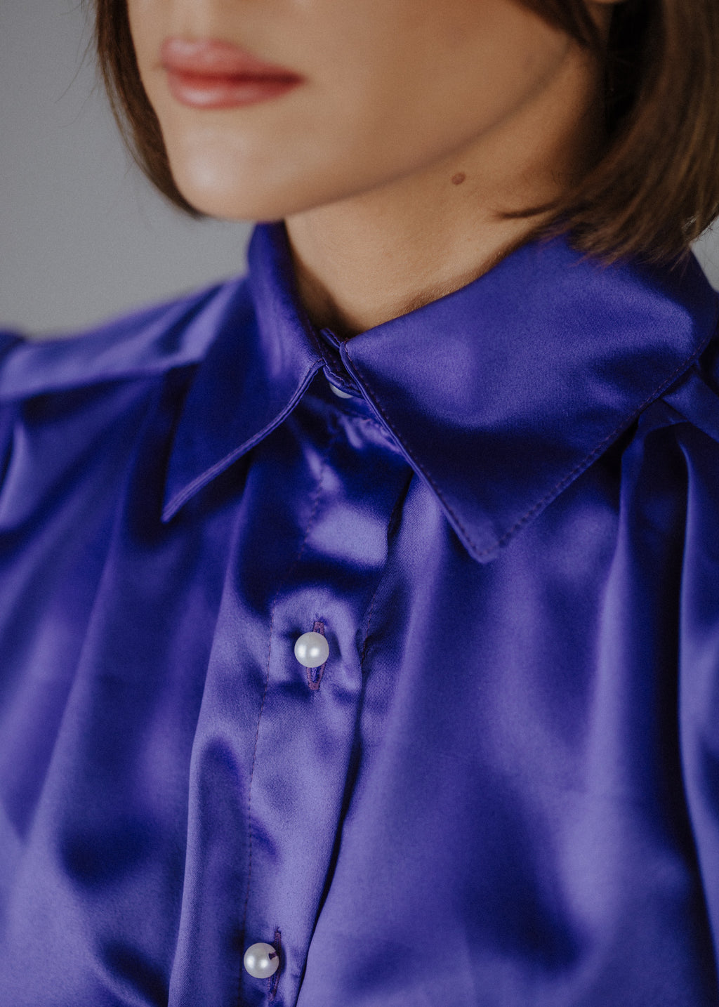 Silk blouse in purple