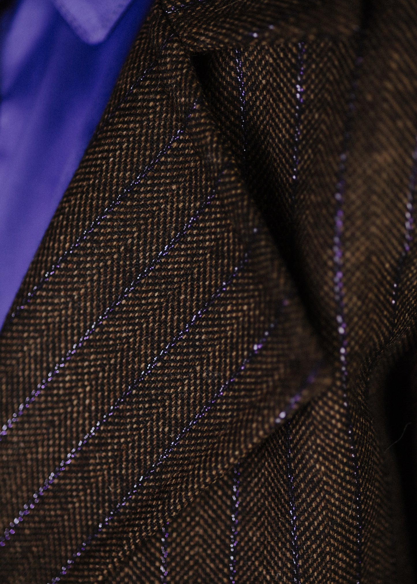 Limitált gyapjúkeverék zakó lila fémszálakkal