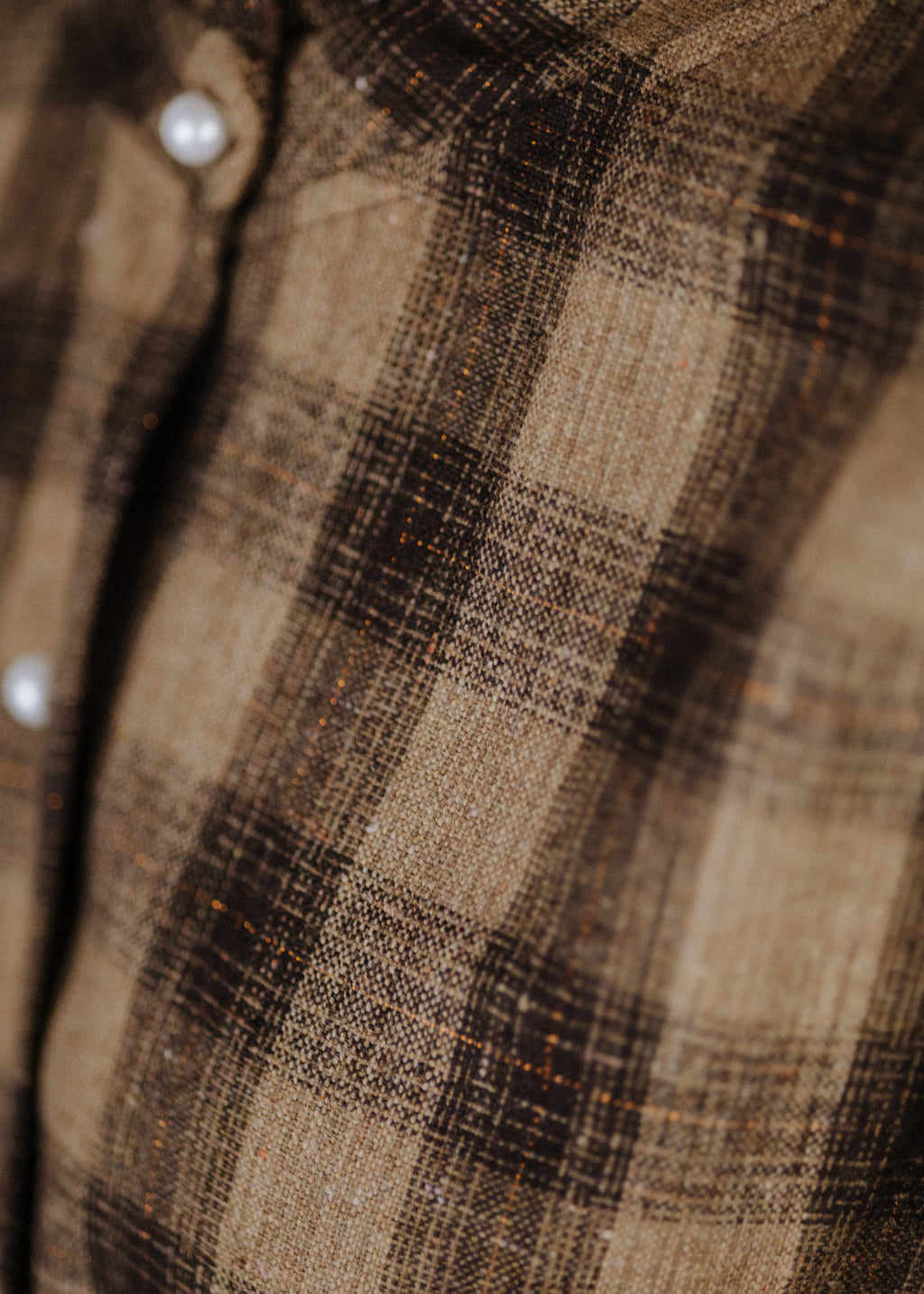 Wool blend bomber jacket with dark brown check pattern