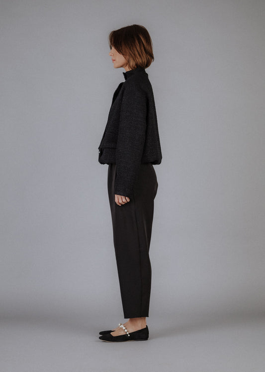 Buklé bomber fekete színben