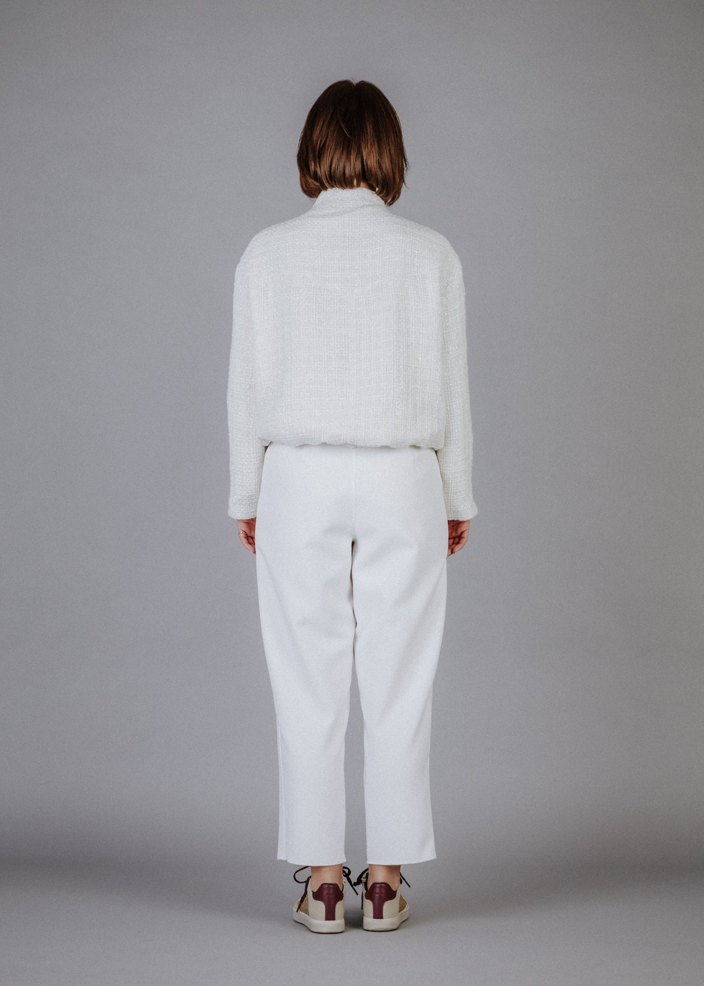 Boucle bomber in ecru