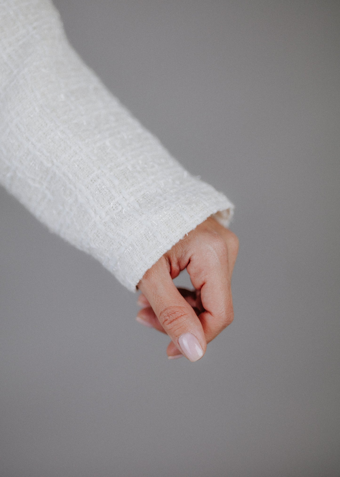 Boucle bomber in ecru