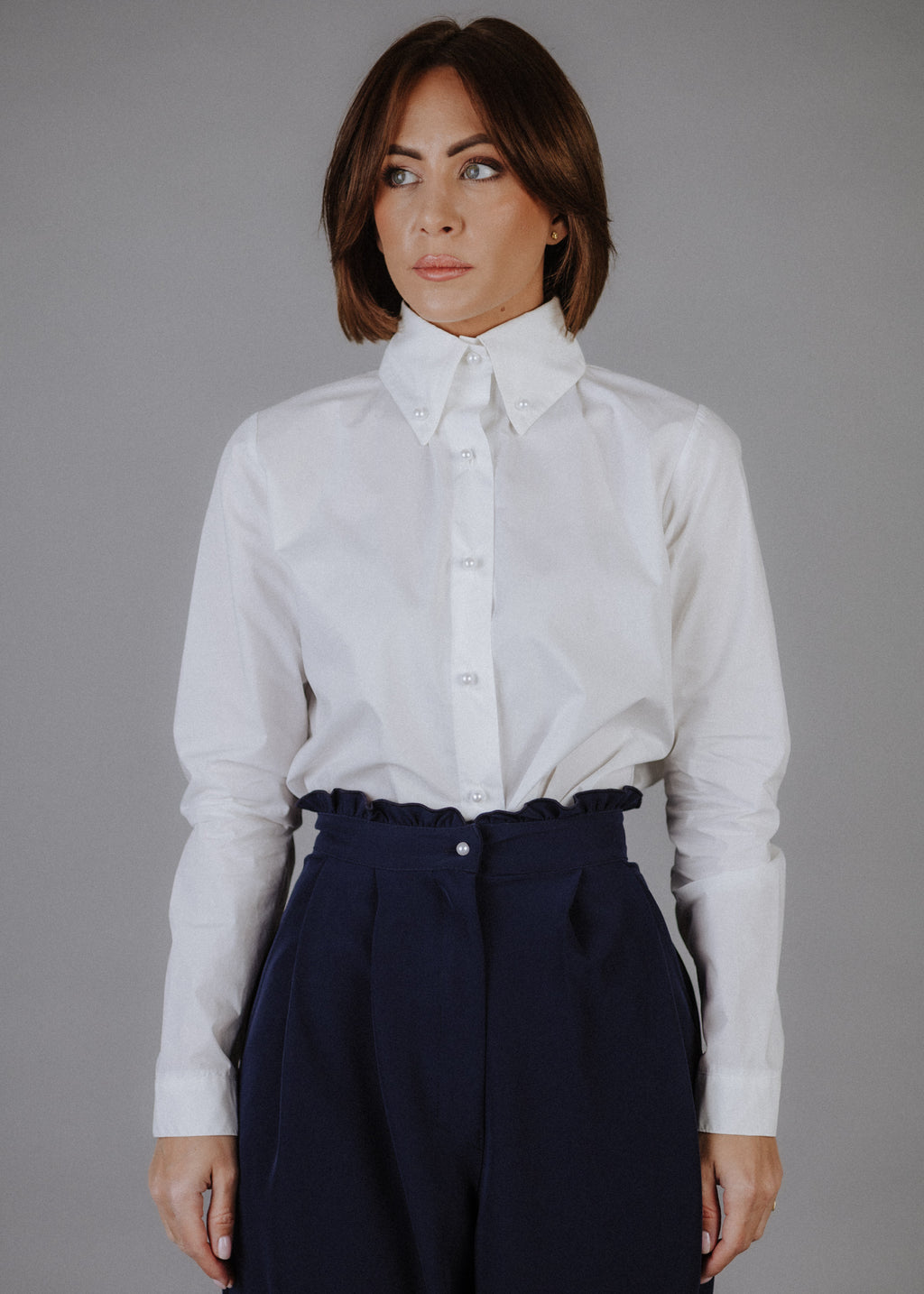 Poplin shirt in white