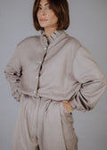 Lined taupe bomber jacket