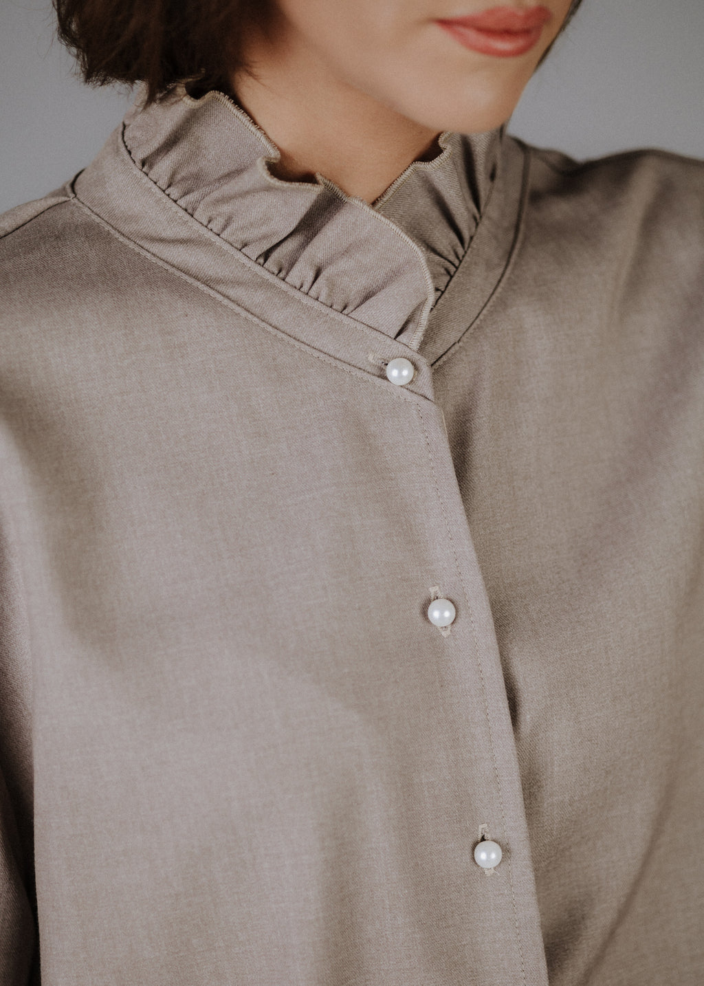 Lined taupe bomber jacket