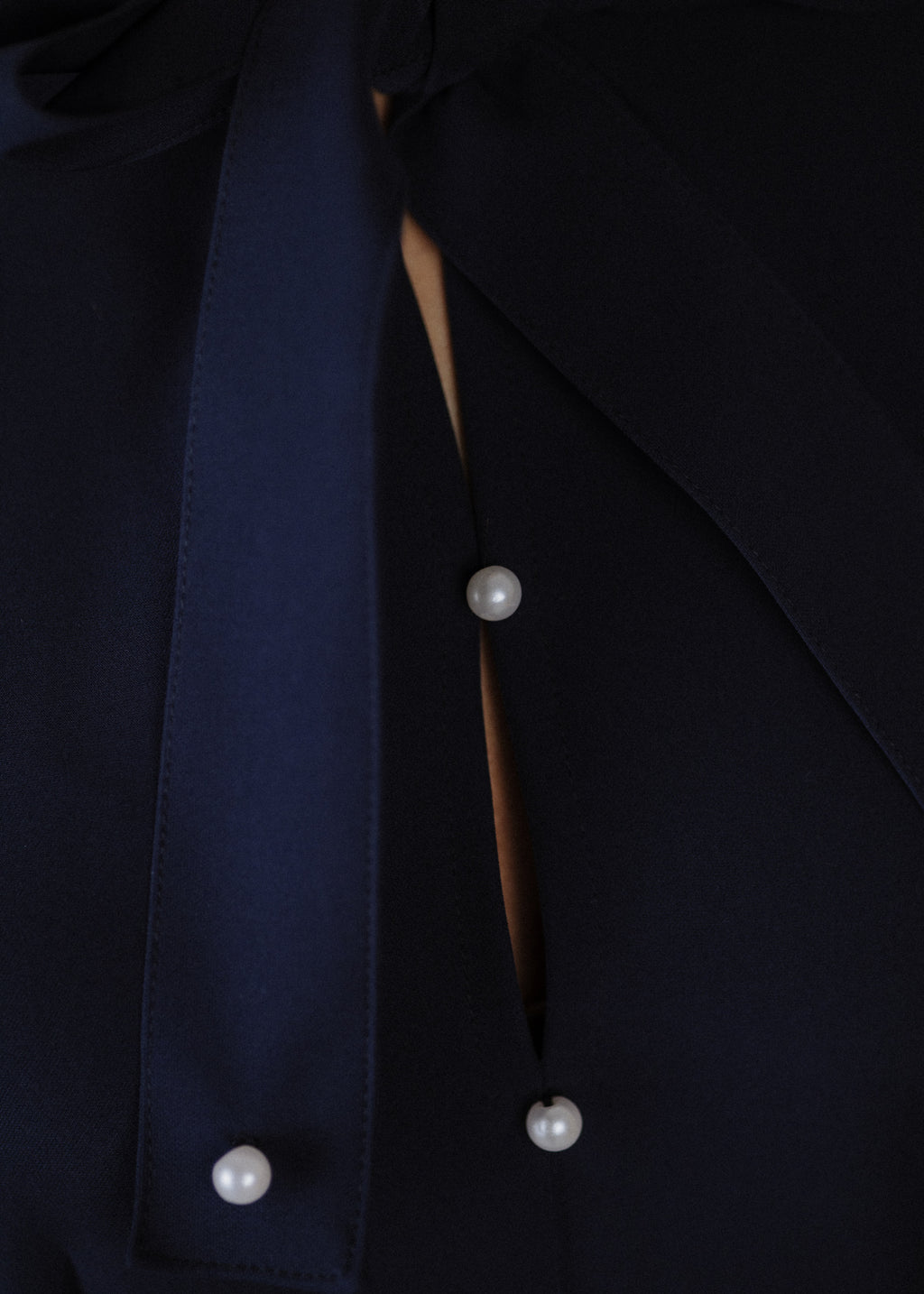 Fine fabric dress in dark blue