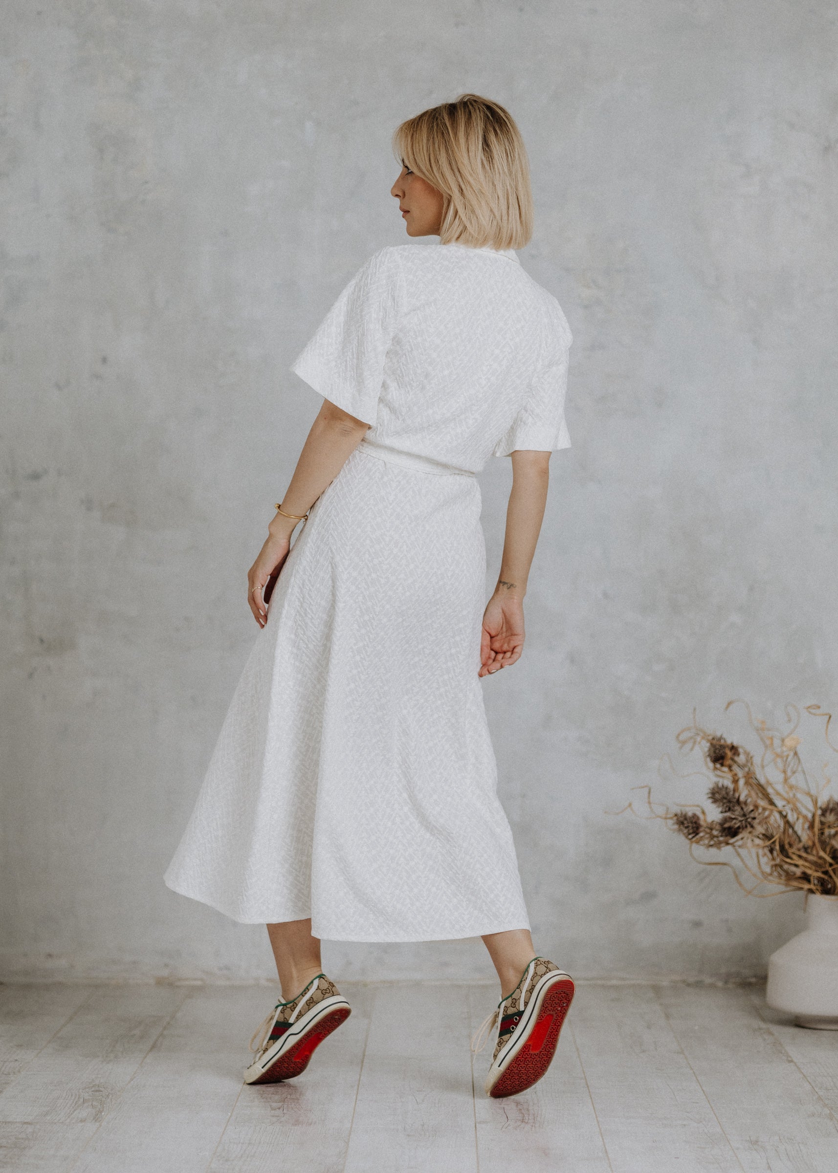 Madeira shirt dress in ecru