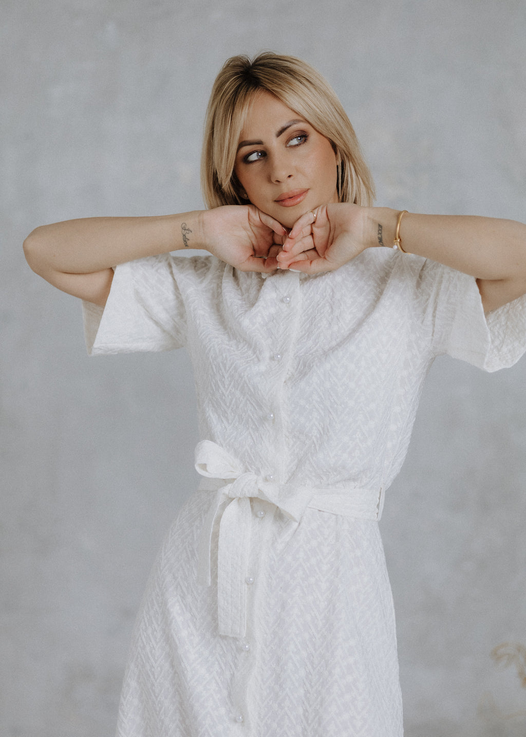 Madeira shirt dress in ecru