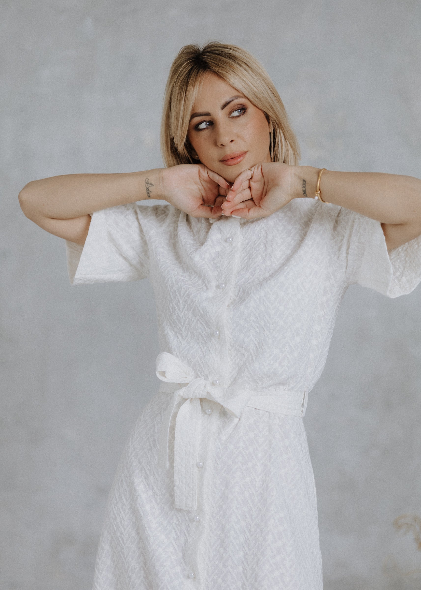 Madeira shirt dress in ecru