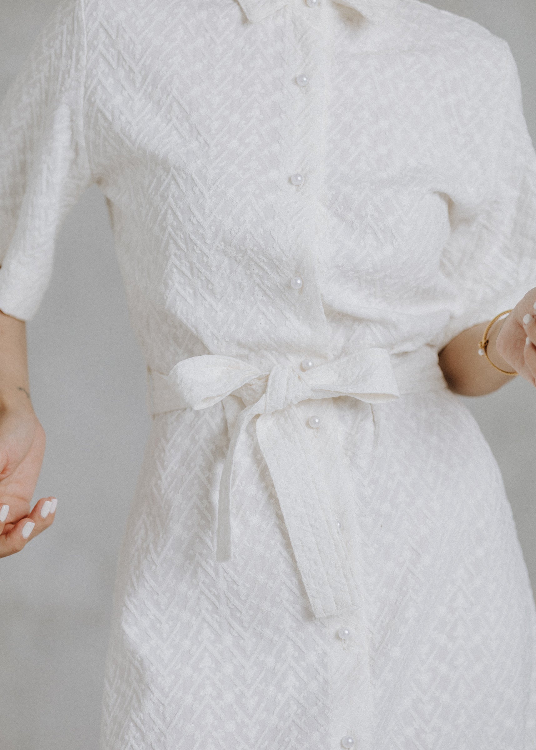 Madeira shirt dress in ecru