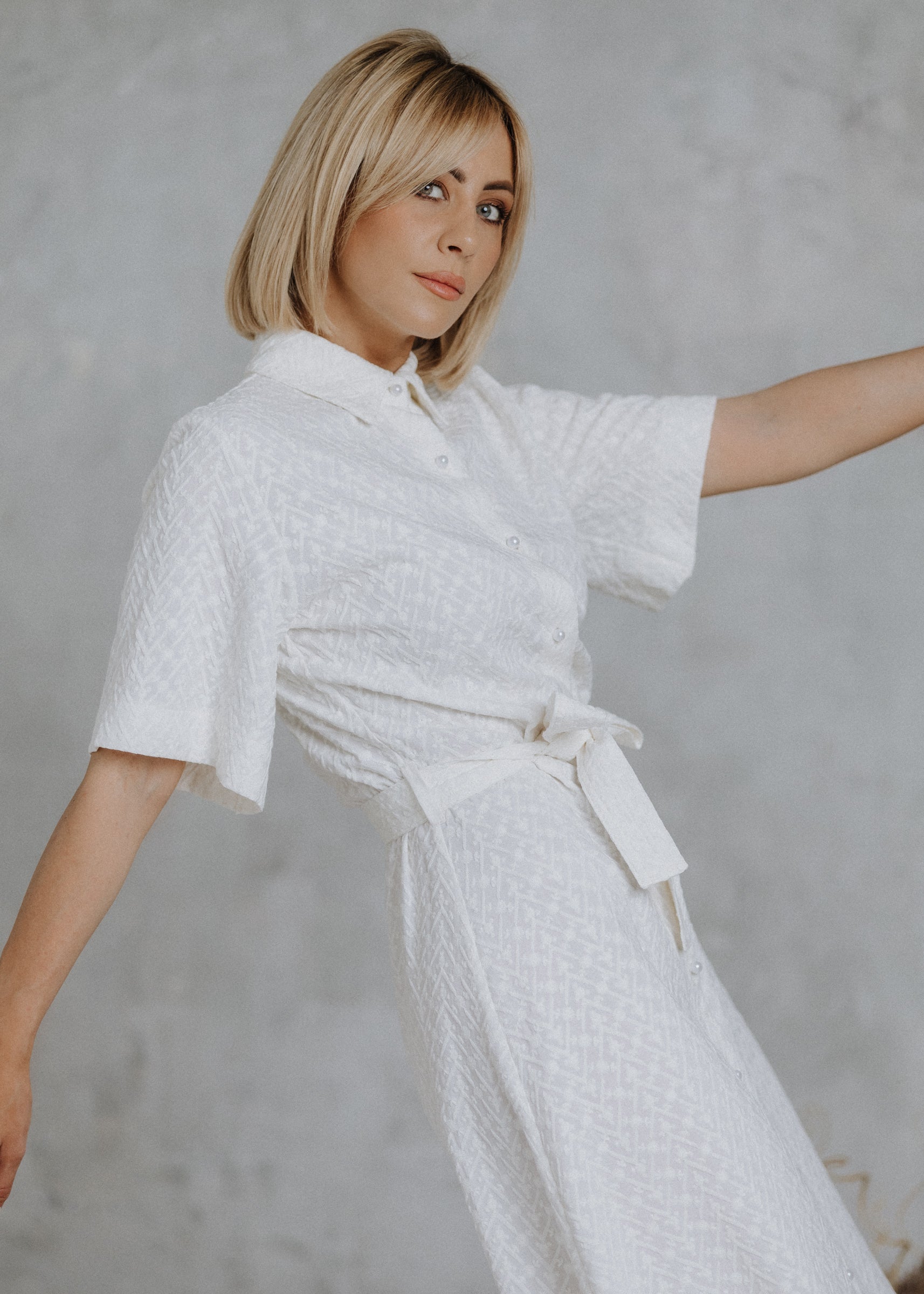 Madeira shirt dress in ecru