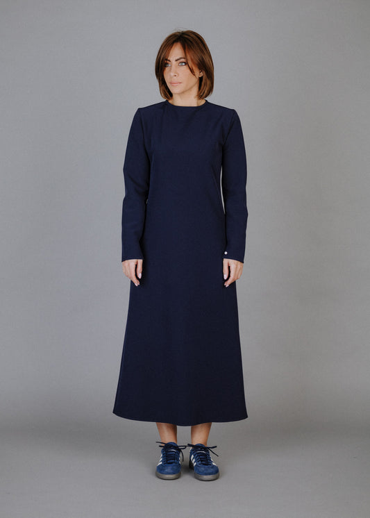 Szövetruha sötétkék színben