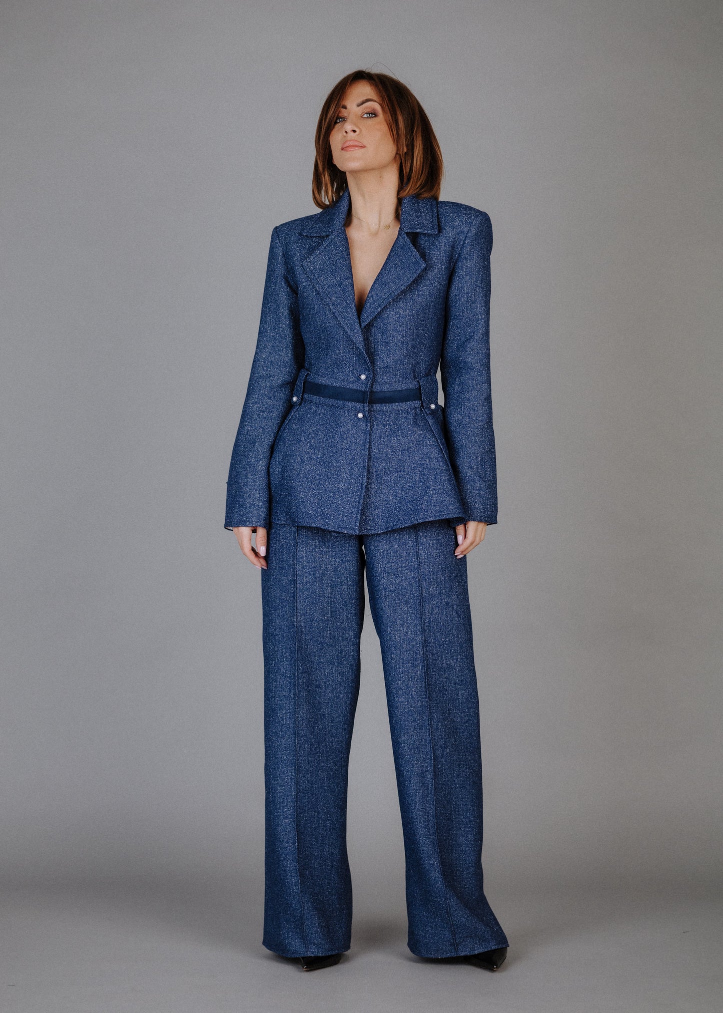 Boucle jacket in blue