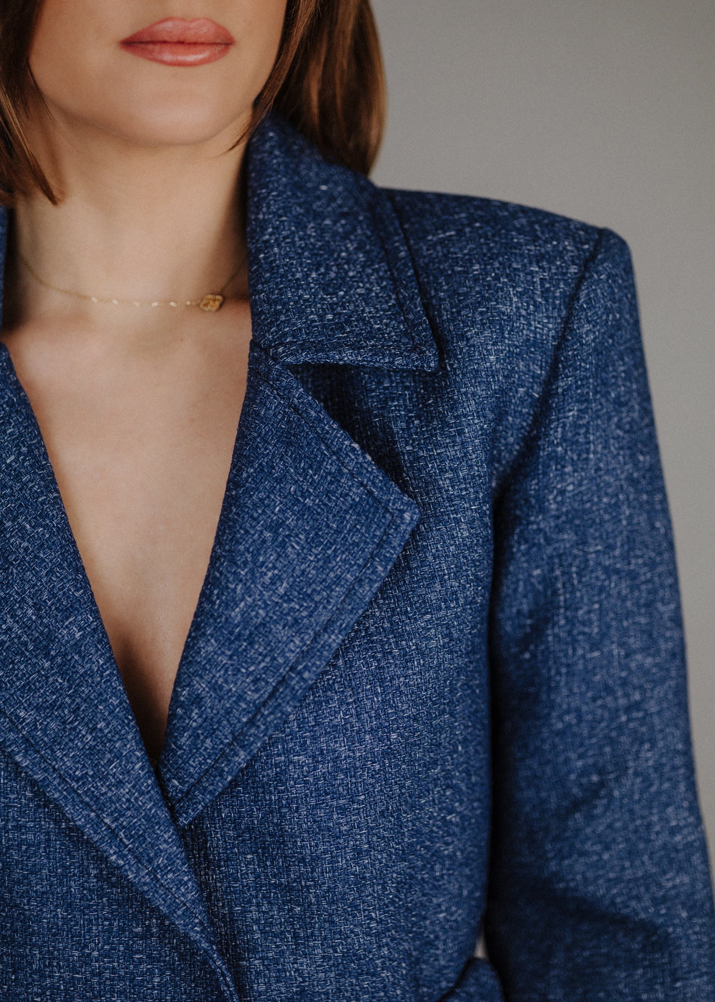 Boucle jacket in blue