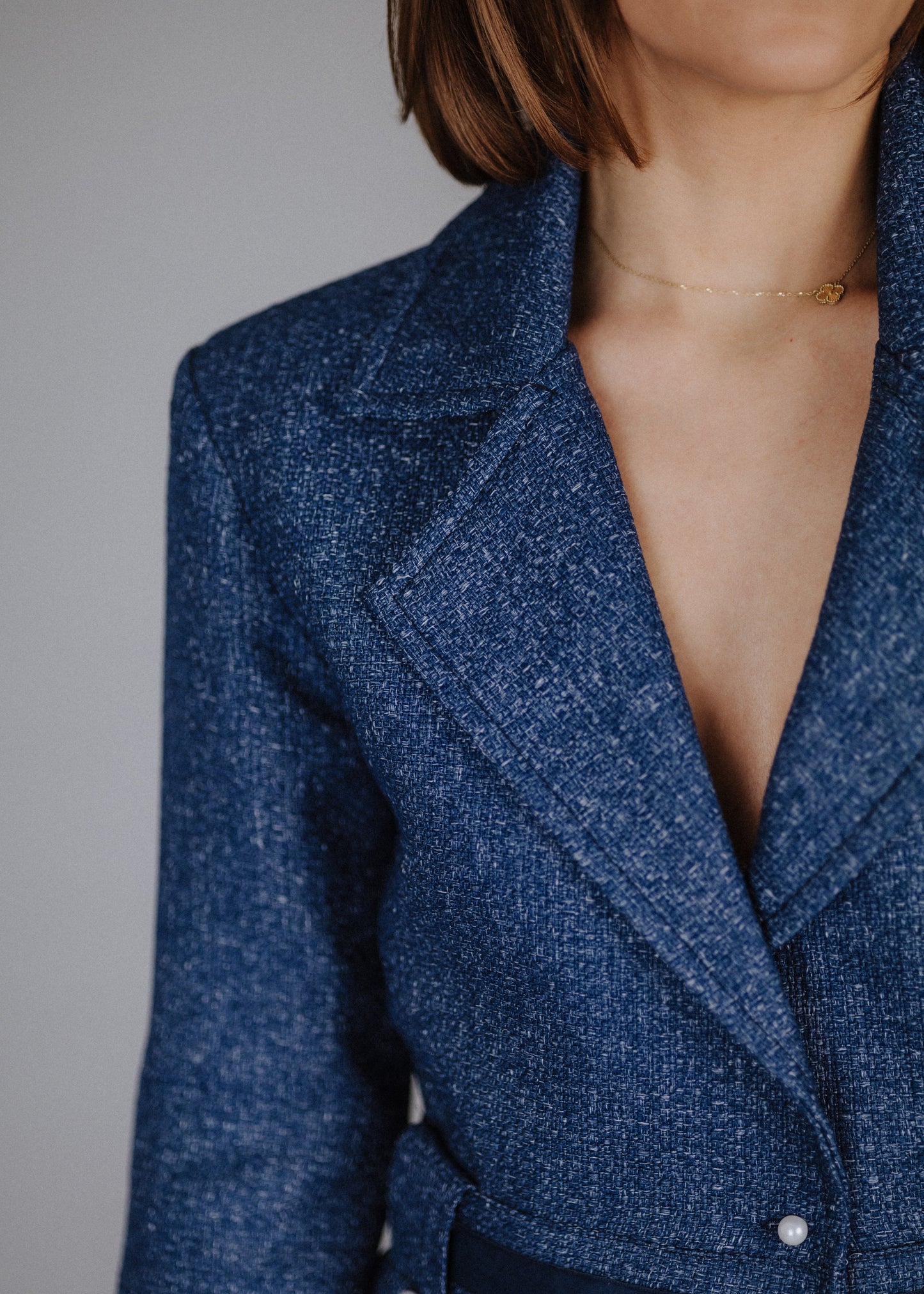 Boucle jacket in blue
