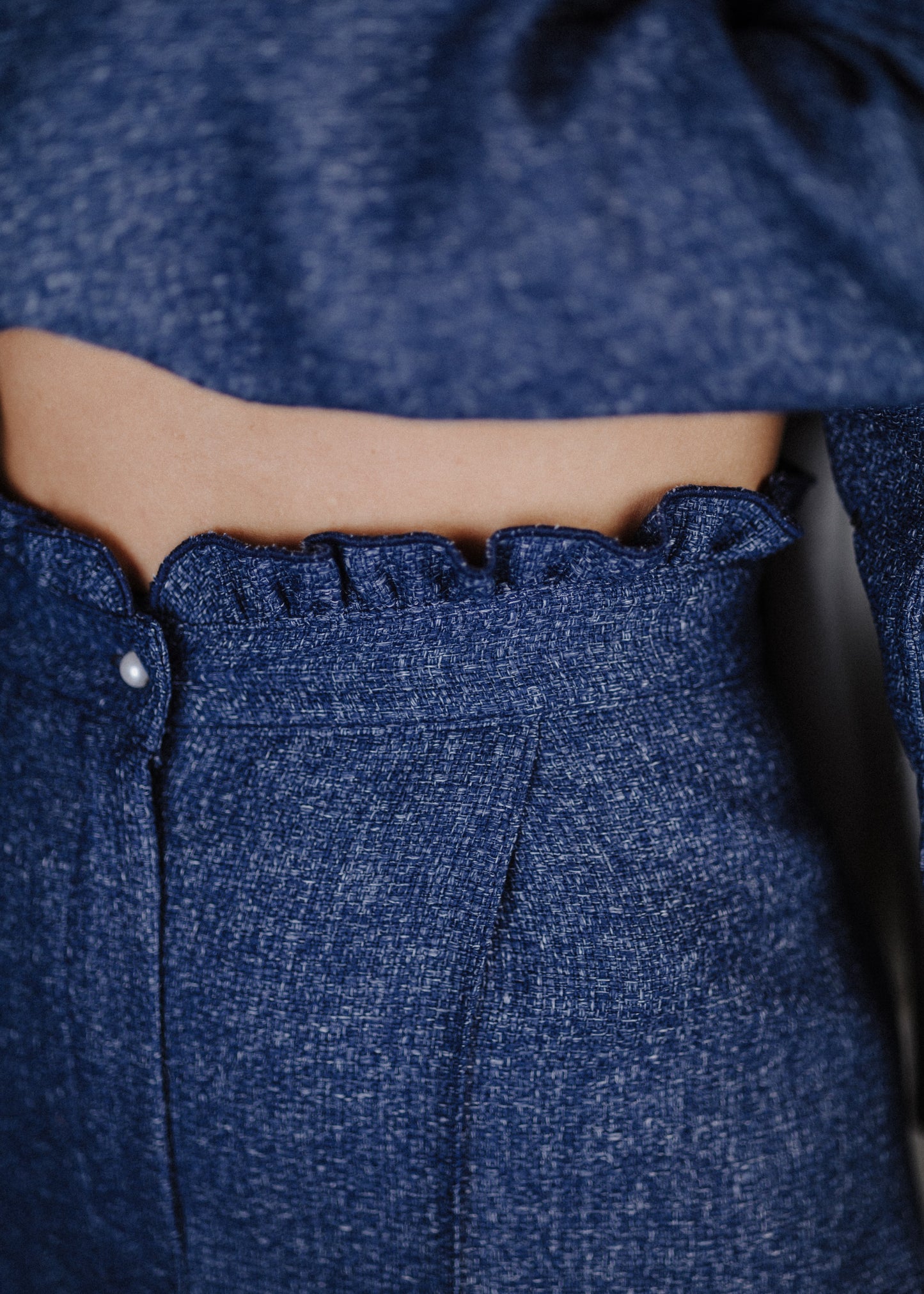 Buklé nadrág kék színben