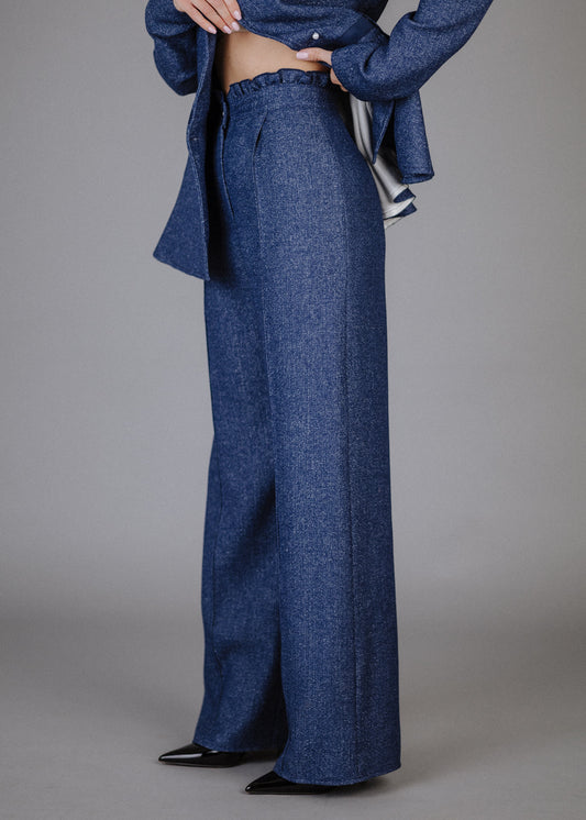 Buklé nadrág kék színben