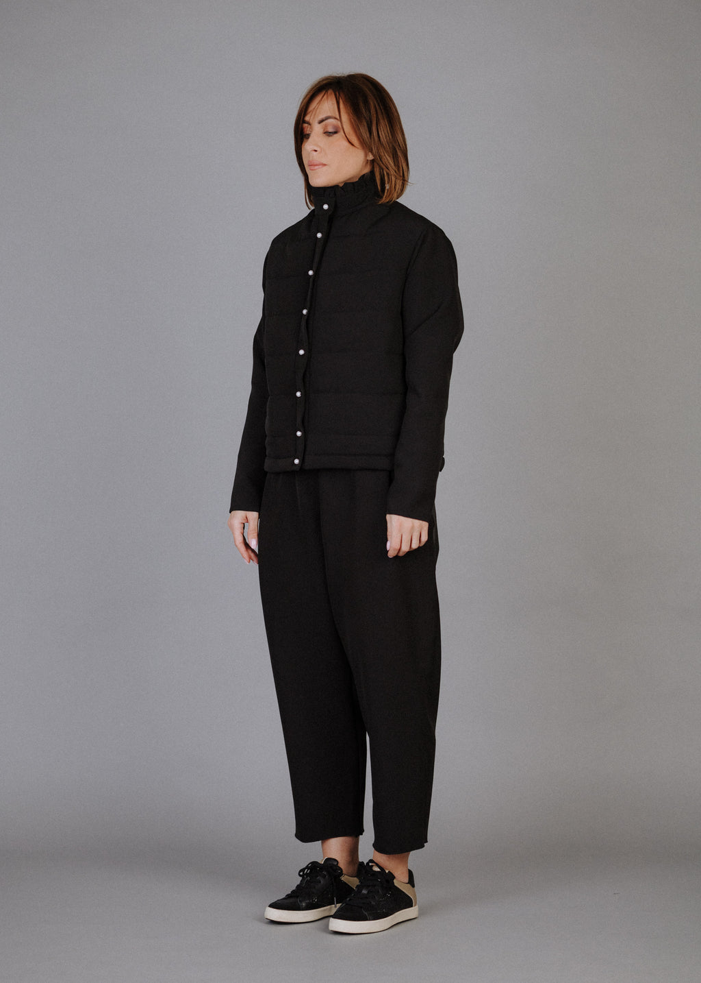 Quilted top with lining in black 