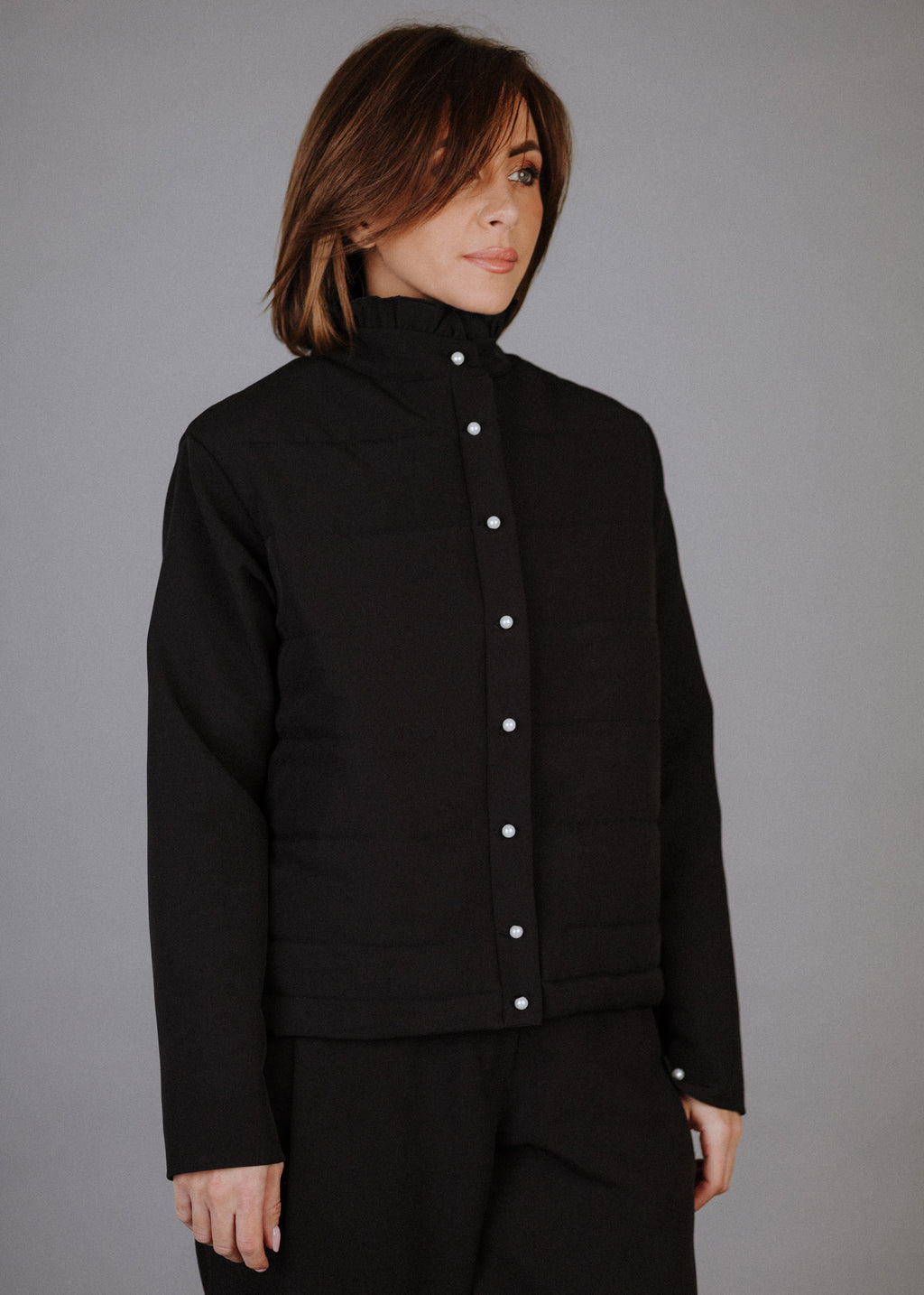 Quilted top with lining in black 