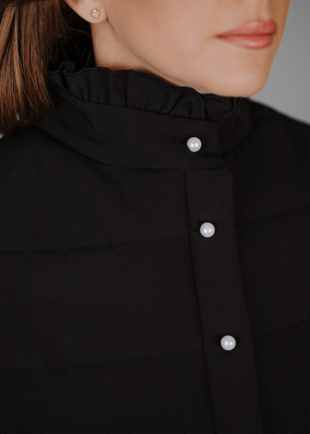 Quilted top with lining in black 