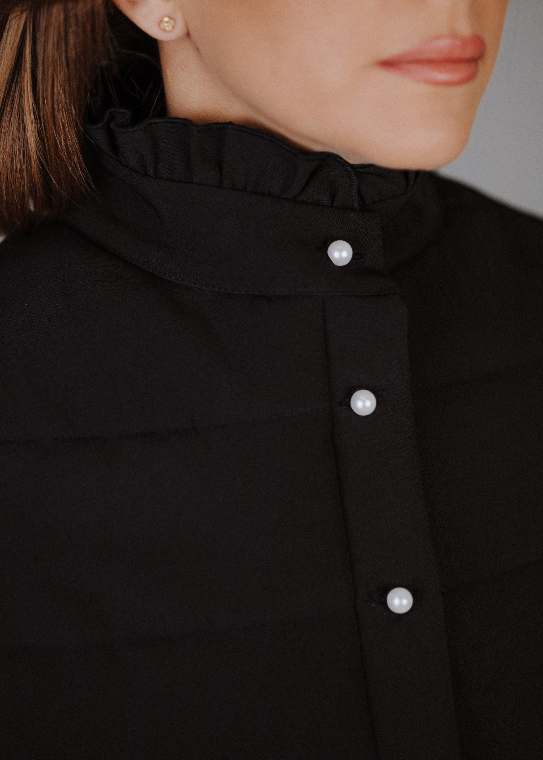 Quilted top with lining in black 