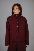 Quilted top with lining in burgundy color 