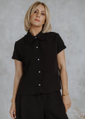 Short-sleeved shirt in black
