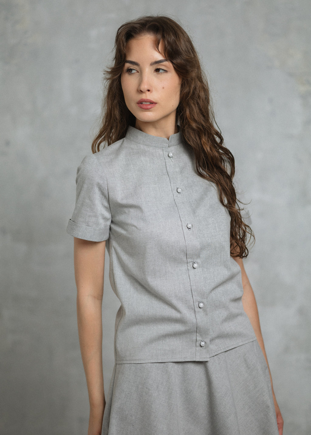 Cotton shirt in grey