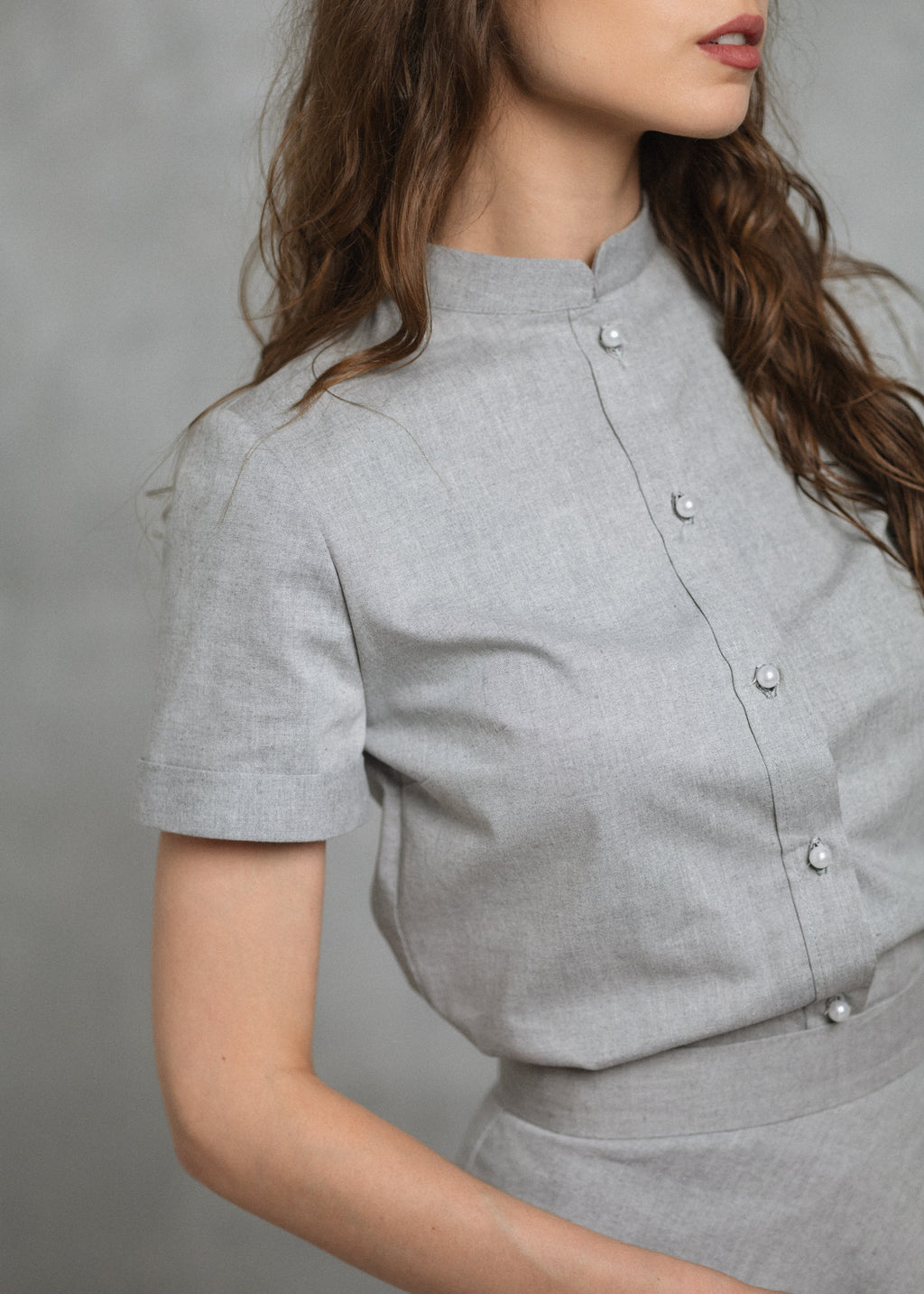 Cotton shirt in grey
