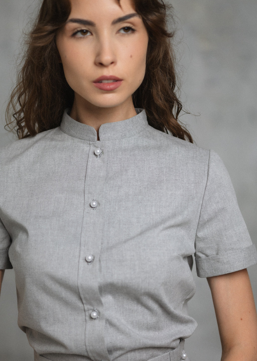 Cotton shirt in grey