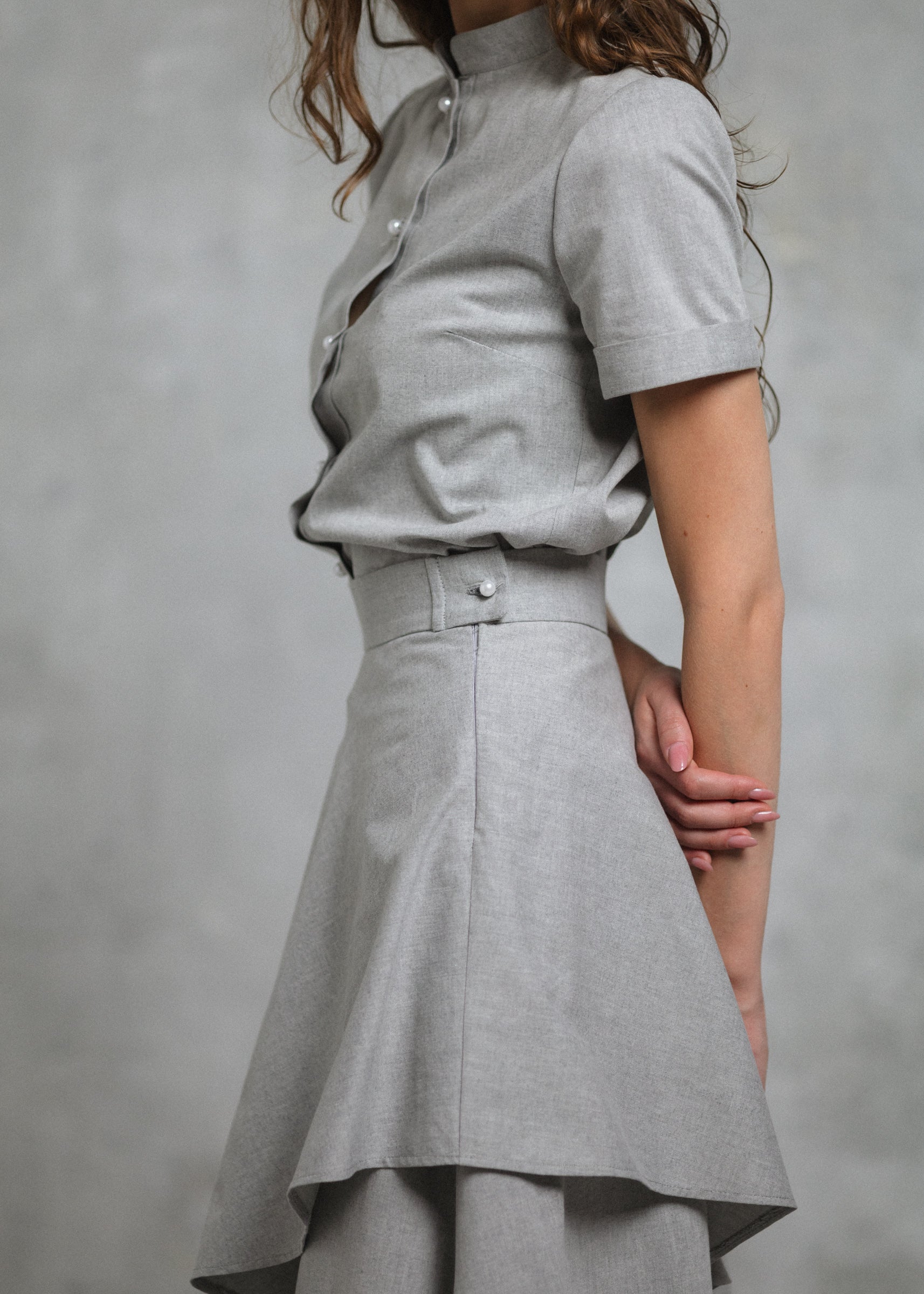 Cotton shirt in grey