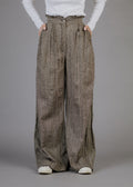 CRUSHED TWEED TROUSERS WITH WOOL