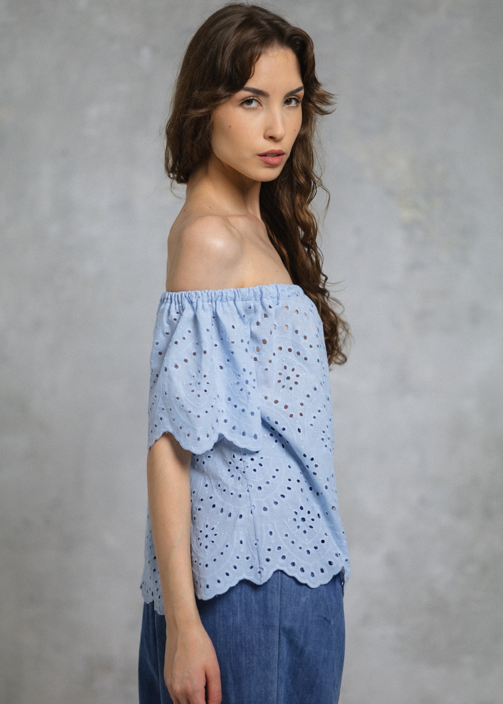 MADEIRA TOP IN BABY BLUE