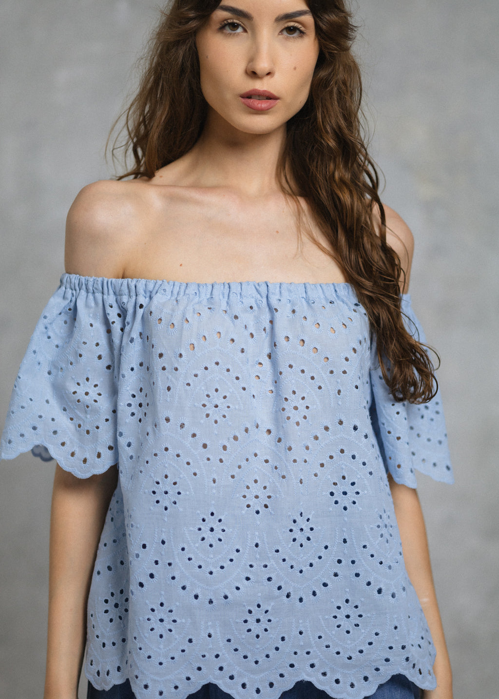 MADEIRA TOP IN BABY BLUE