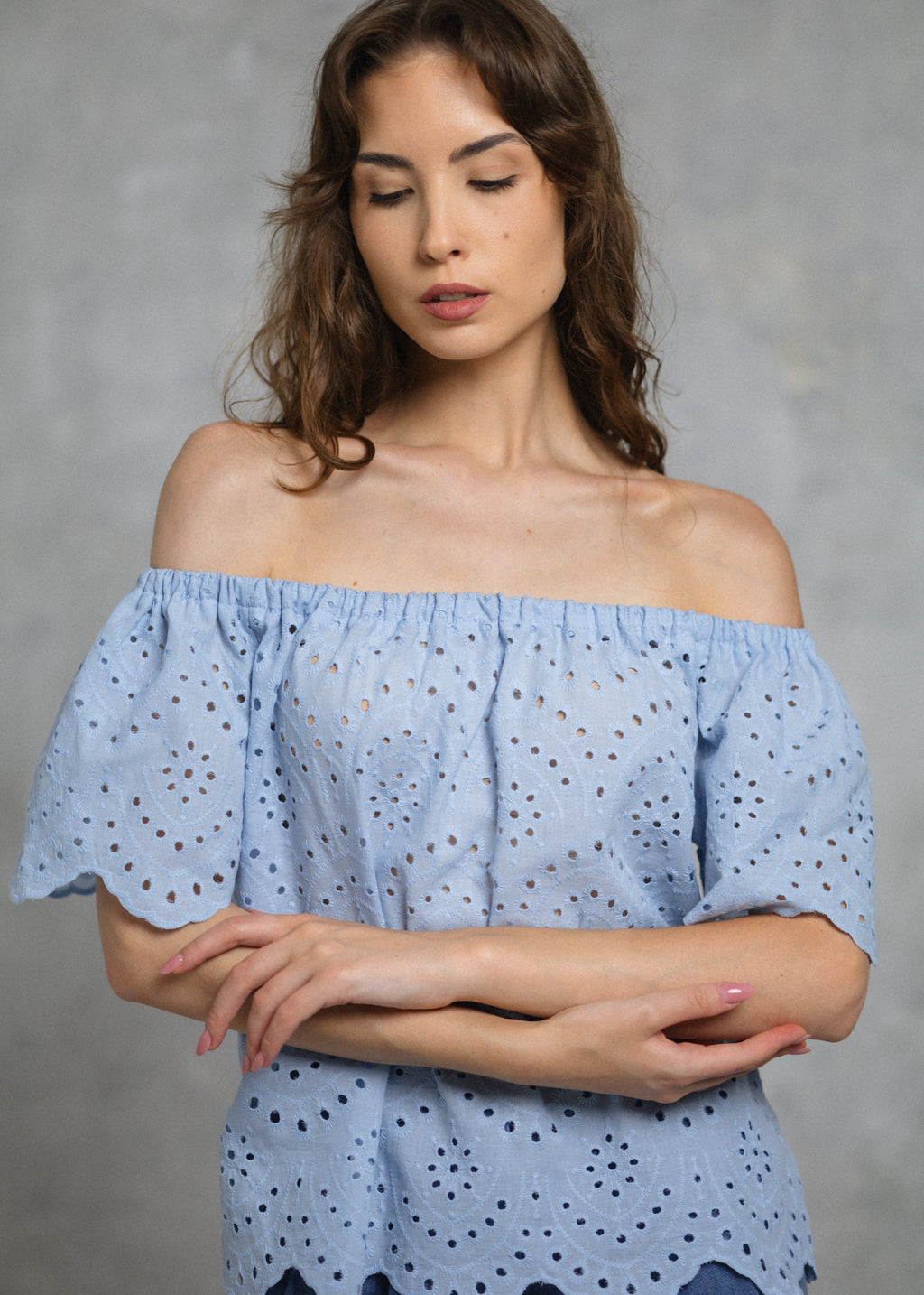 MADEIRA TOP IN BABY BLUE