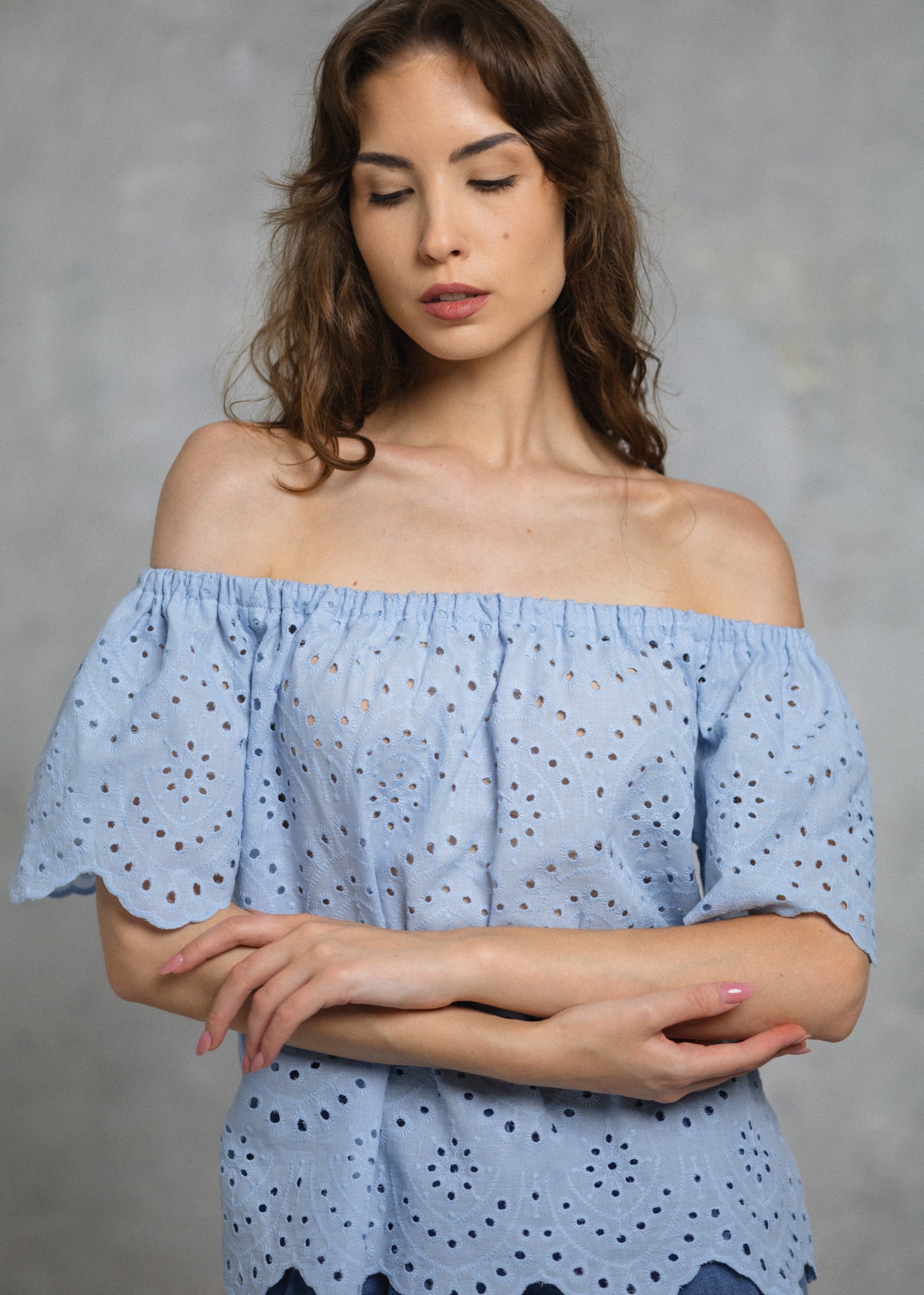 MADEIRA TOP IN BABY BLUE