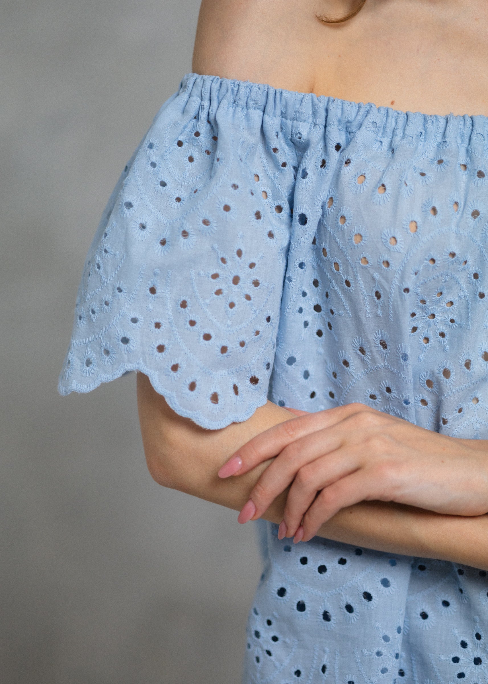 MADEIRA TOP IN BABY BLUE