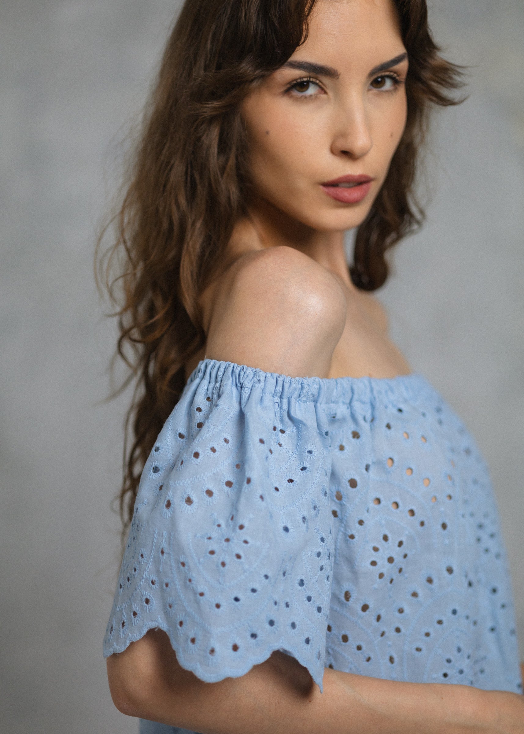MADEIRA TOP IN BABY BLUE