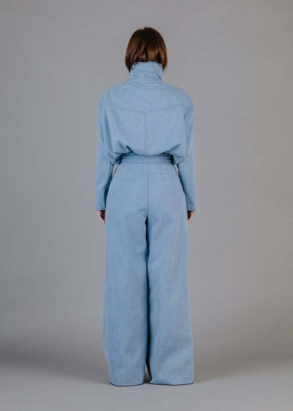 LIMITED WIDE-LEG JEANS WITH RUFFLED WAIST