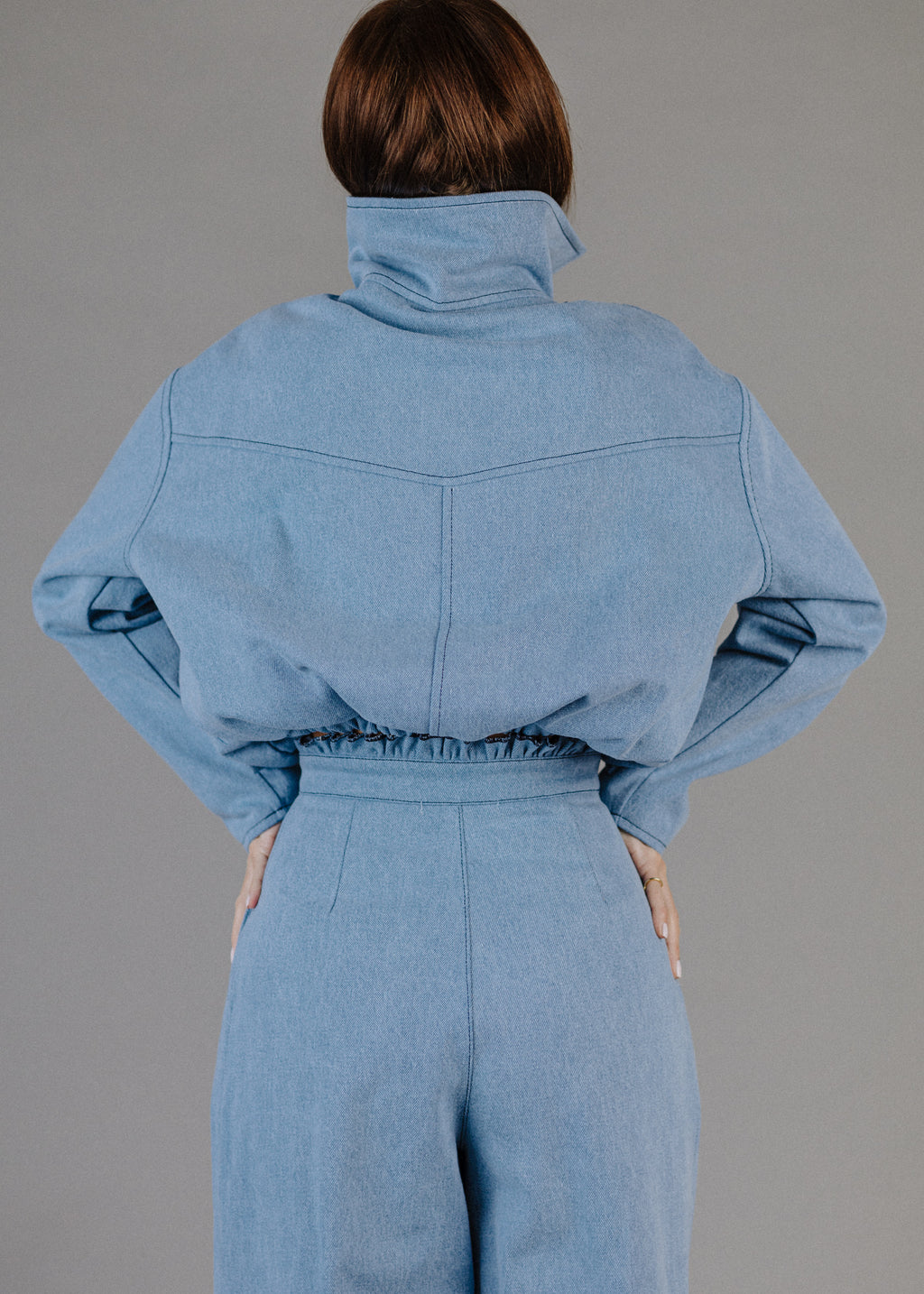 LIMITED WIDE-LEG JEANS WITH RUFFLED WAIST