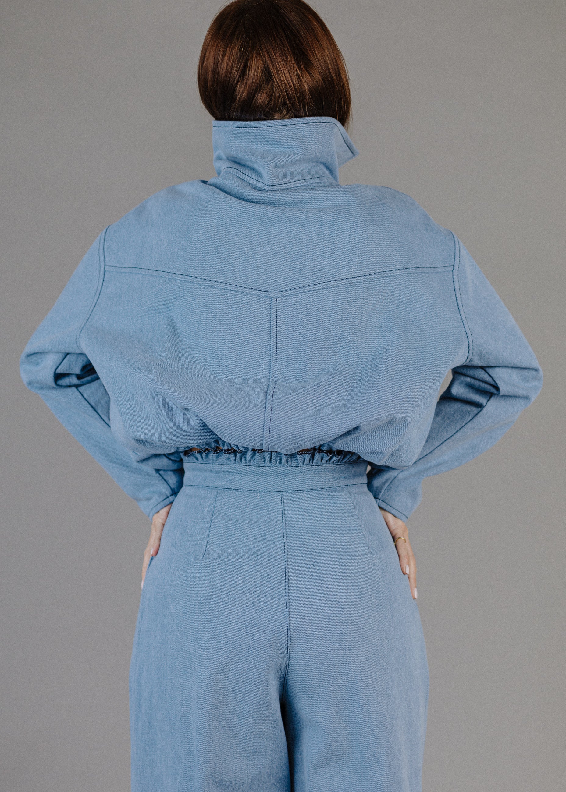 LIMITED WIDE-LEG JEANS WITH RUFFLED WAIST