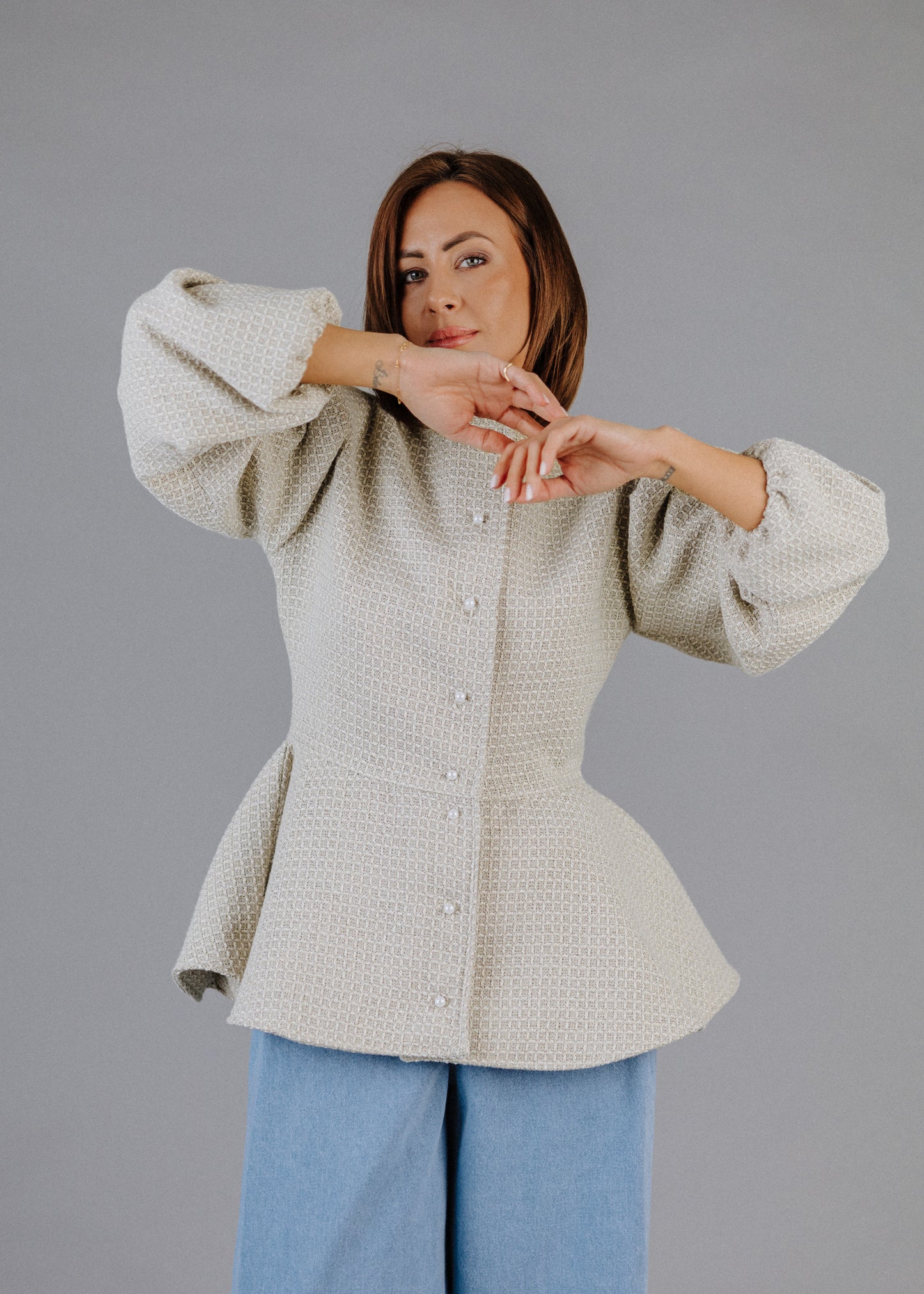 BOUCLÉ PEPLUM FELSŐ